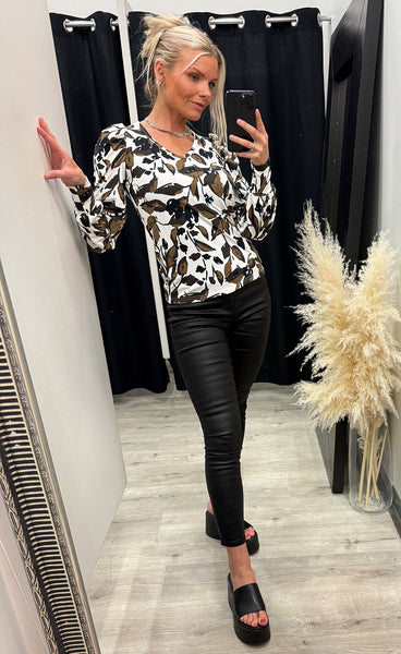 SP Vya v-neck longsleeve - flower