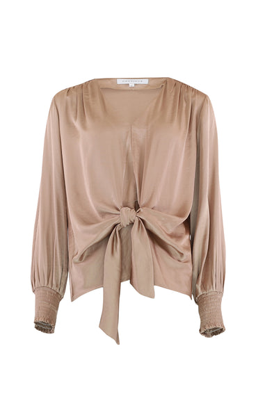 Karina satin blouse - sand