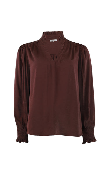 Moe satin blouse - bordeaux