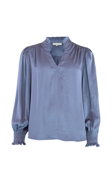 Moe satin blouse - dove blue