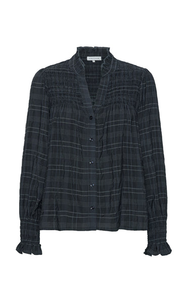 Iben blouse - dark grey check