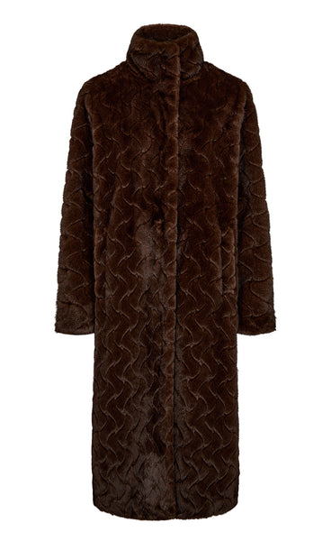 Nuzitta fake fur coat - black coffee