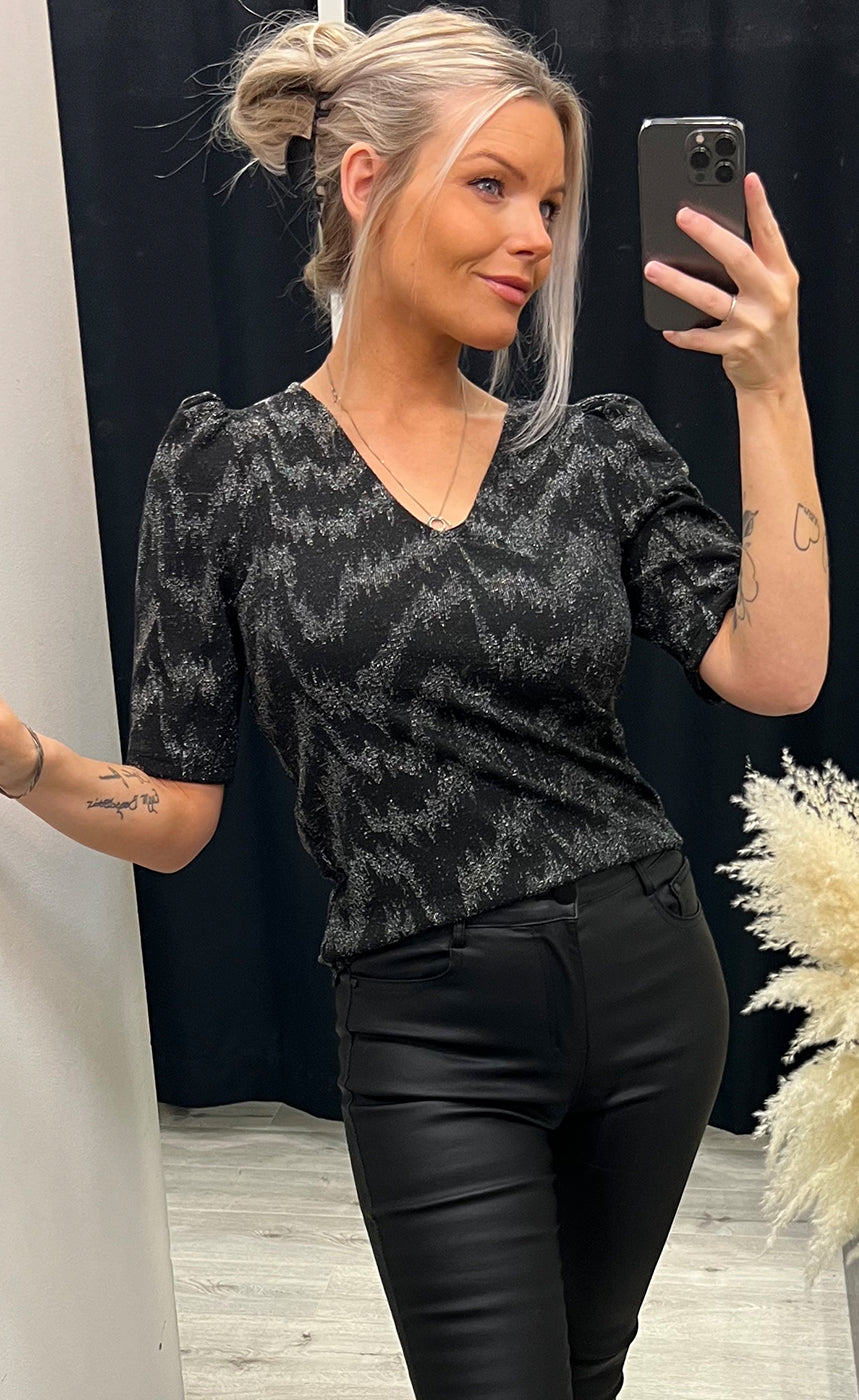 Jaida blouse - black/silver