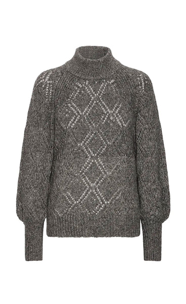 Shaila high neck pullover - alloy melange