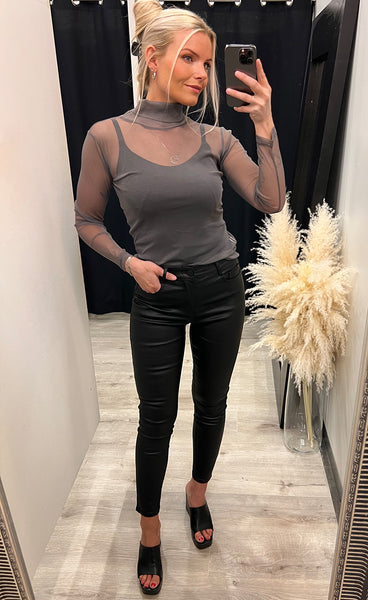 Mila mesh top - taupe