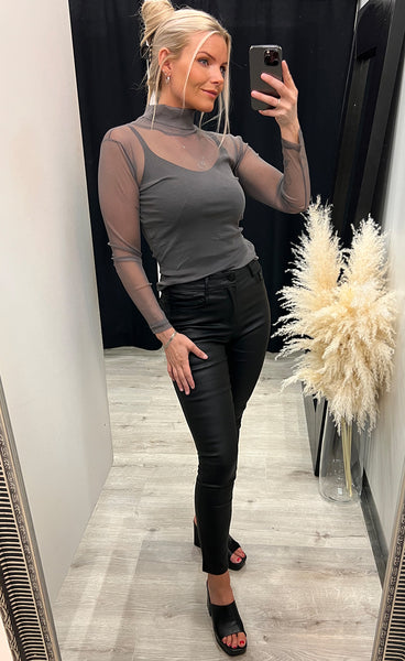 Mila mesh top - taupe