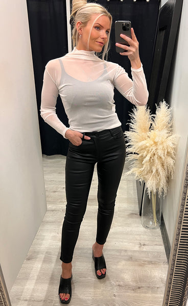 Mila mesh top - white