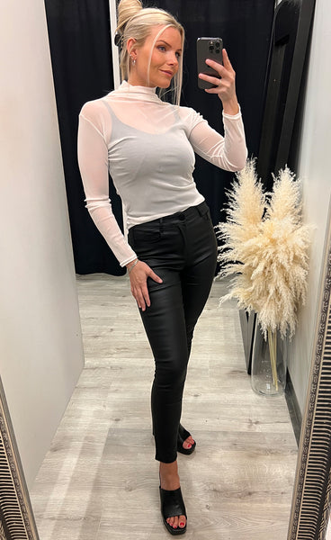 Mila mesh top - white