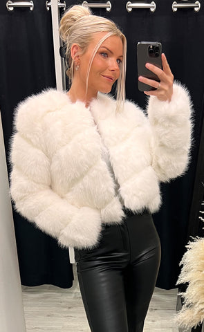 Bianca loðjakki - white