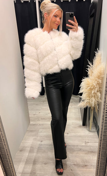 Bianca loðjakki - white