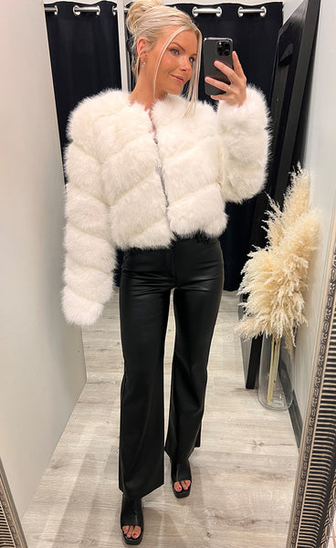 Bianca loðjakki - white