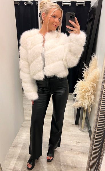 Bianca loðjakki - white