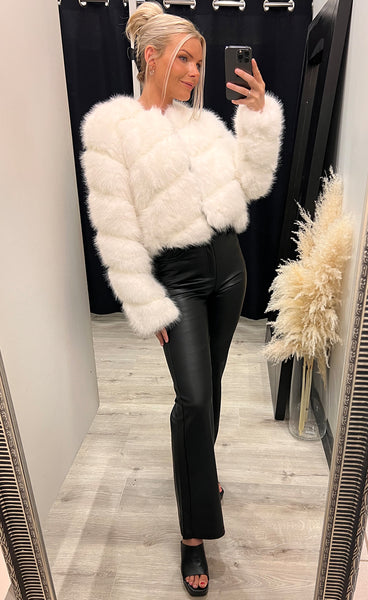 Bianca loðjakki - white