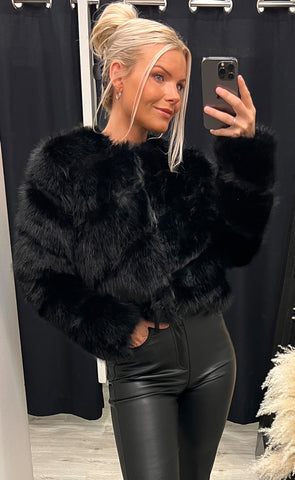 Bianca loðjakki - black