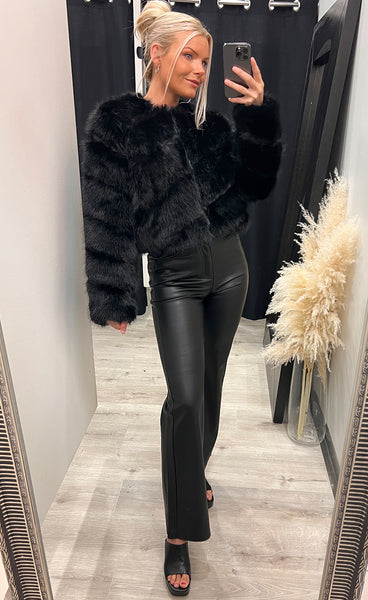 Bianca loðjakki - black