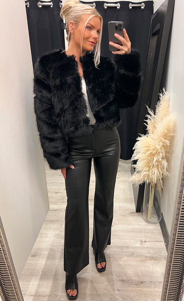 Bianca loðjakki - black