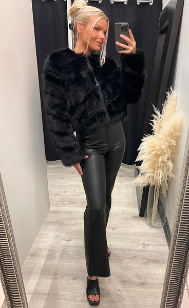 Bianca loðjakki - black