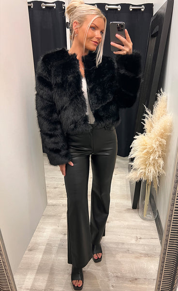 Bianca loðjakki - black