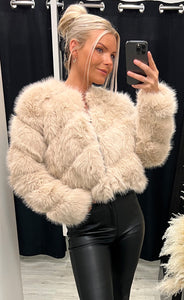 Bianca loðjakki - beige