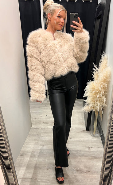 Bianca loðjakki - beige