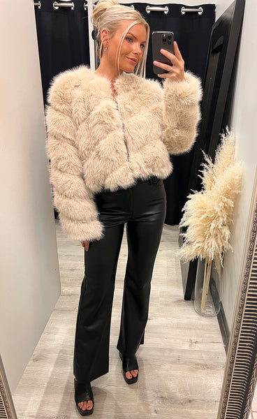 Bianca loðjakki - beige