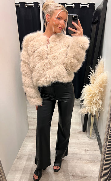 Bianca loðjakki - beige