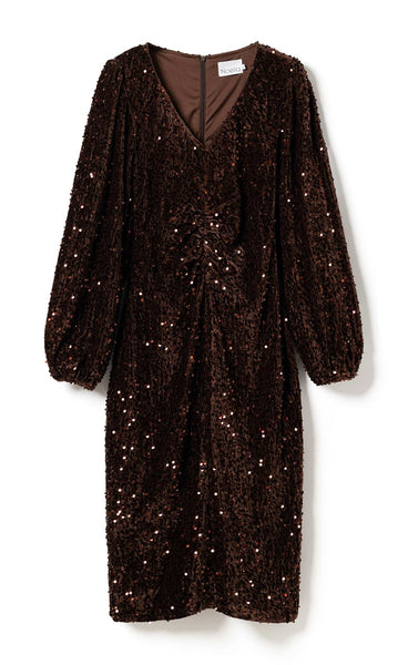 Teagan LG dress - chocolate brown