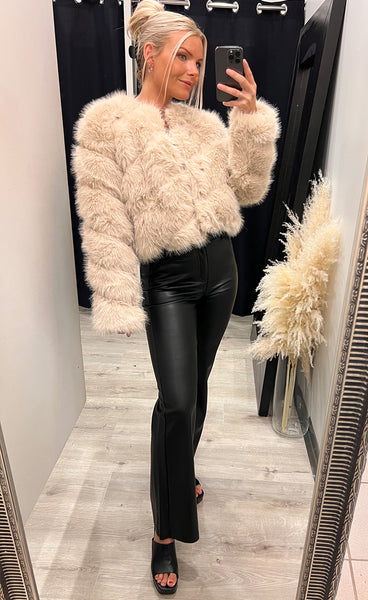 Bianca loðjakki - beige