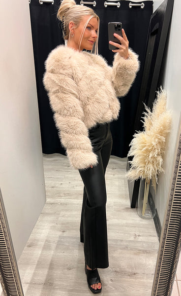 Bianca loðjakki - beige