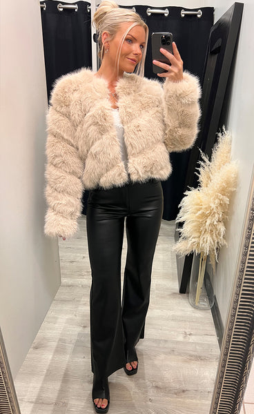 Bianca loðjakki - beige