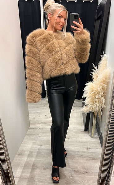 Bianca loðjakki - camel