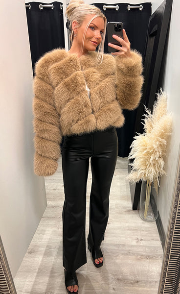 Bianca loðjakki - camel