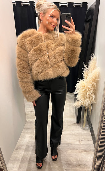 Bianca loðjakki - camel