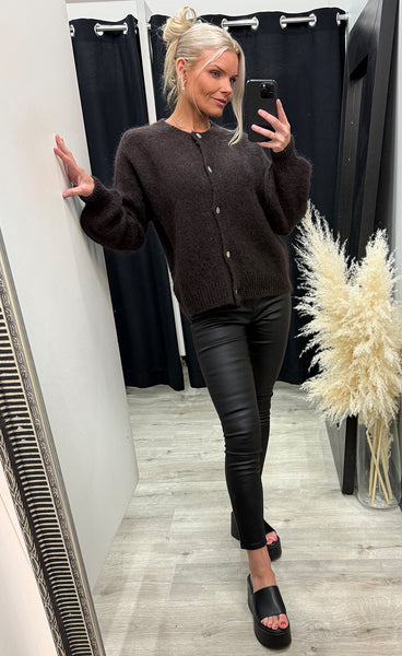 ICHI Marita cardigan 2 - coffee bean