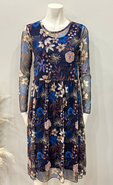 Zoe kjóll - floral/blue
