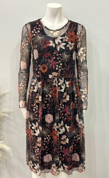 Zoe kjóll - floral/black