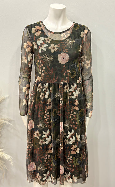 Zoe kjóll - floral/green
