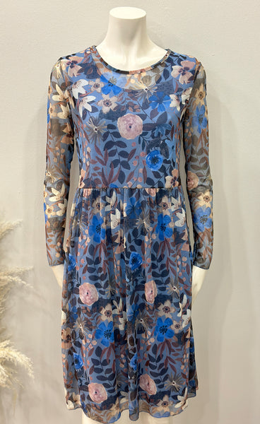 Zoe kjóll - floral/azure