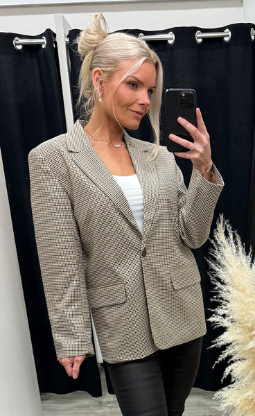 b.young Estolo blazer - sepia check