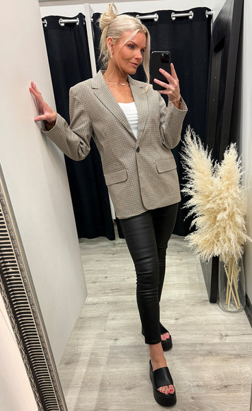 b.young Estolo blazer - sepia check