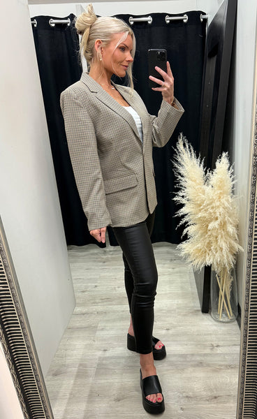 b.young Estolo blazer - sepia check