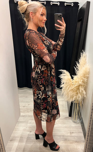 Zoe kjóll - floral/black