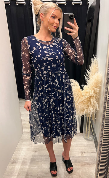 Zoe kjóll - blossom/blue