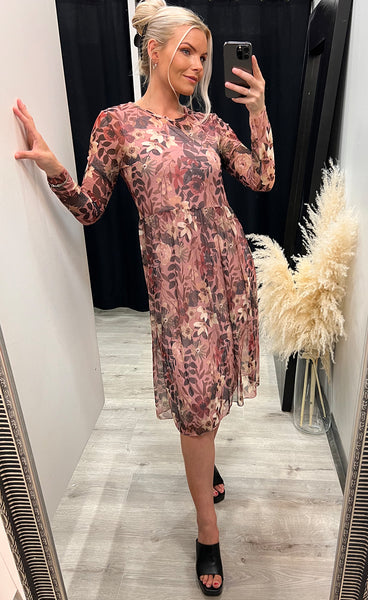 Zoe kjóll - floral/rose