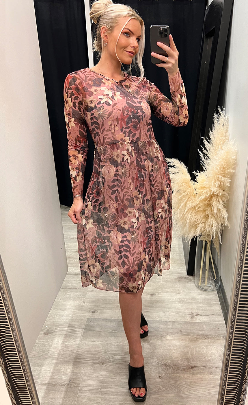 Zoe kjóll - floral/rose