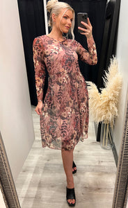 Zoe kjóll - floral/rose