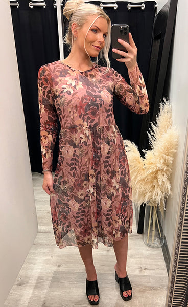 Zoe kjóll - floral/rose