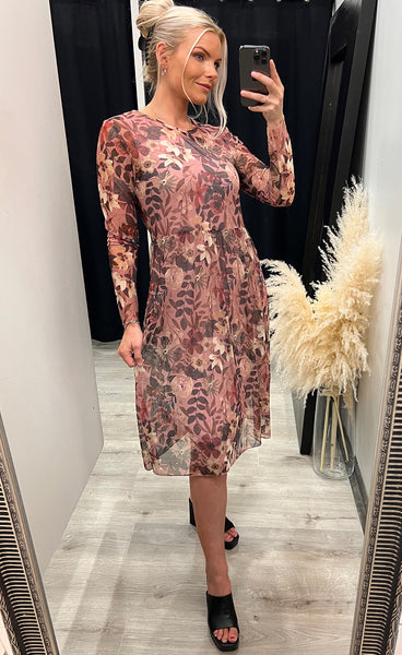 Zoe kjóll - floral/rose