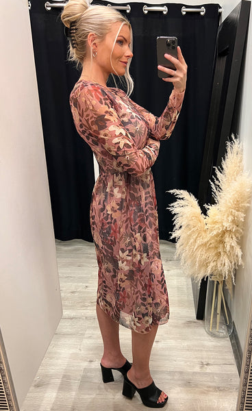 Zoe kjóll - floral/rose