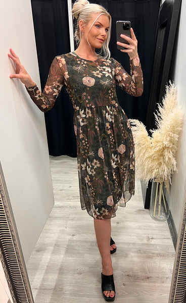 Zoe kjóll - floral/green